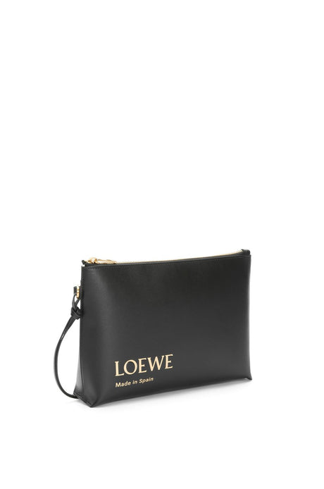 LOEWE Black Embossed T-Pouch Handbag for Women