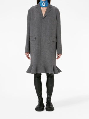 时尚女士灰色羊毛外套 - FW23