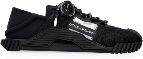 DOLCE & GABBANA Men's Neoprene and Mesh Technical Fabric Sneakers with Leather Details and Reflective Bands