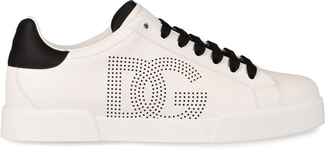 DOLCE & GABBANA Portofino Leather Low-Top Sneakers