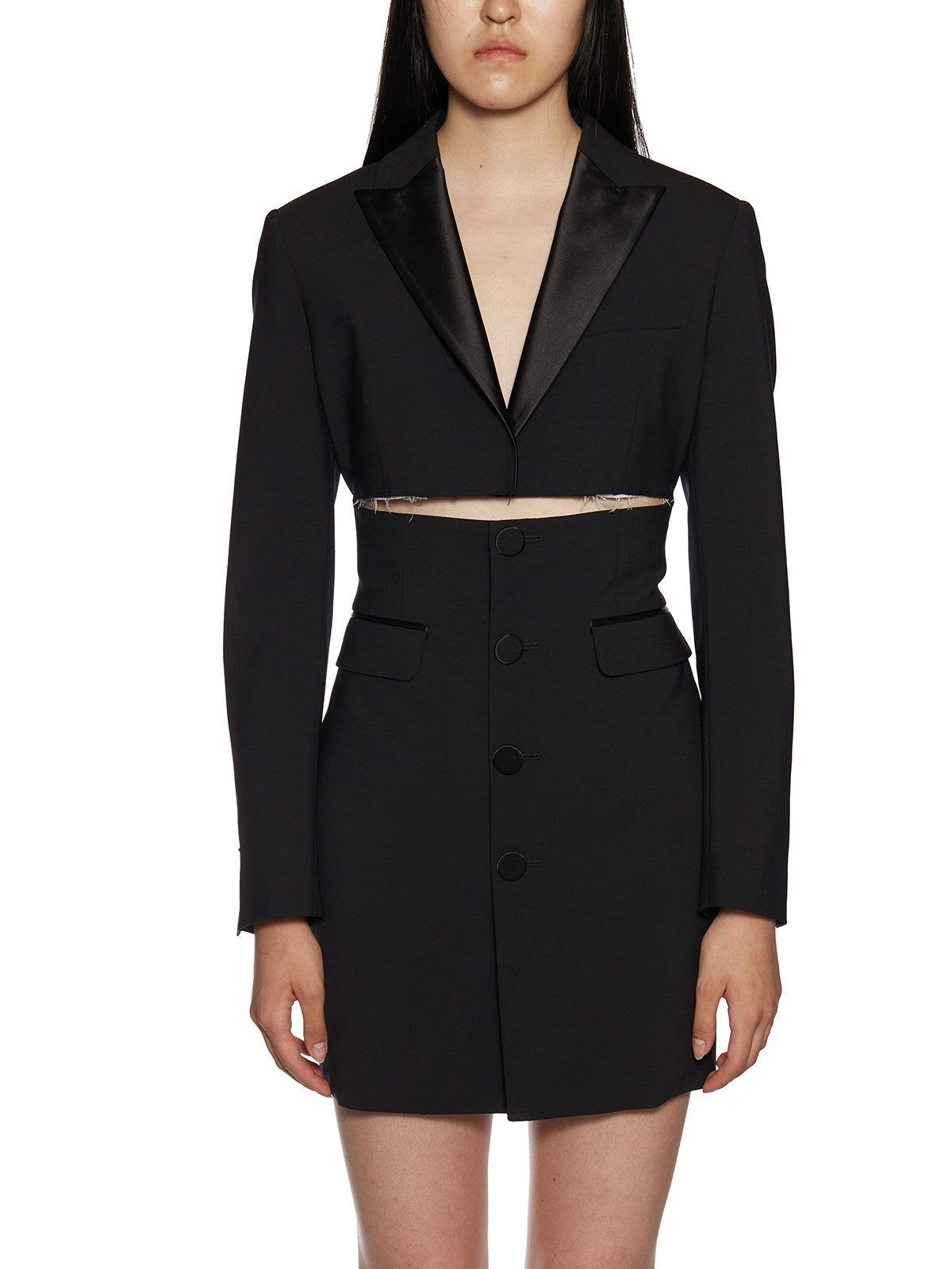 DSQUARED2 Sleek Black Virgin Wool Dress for Women - FW21