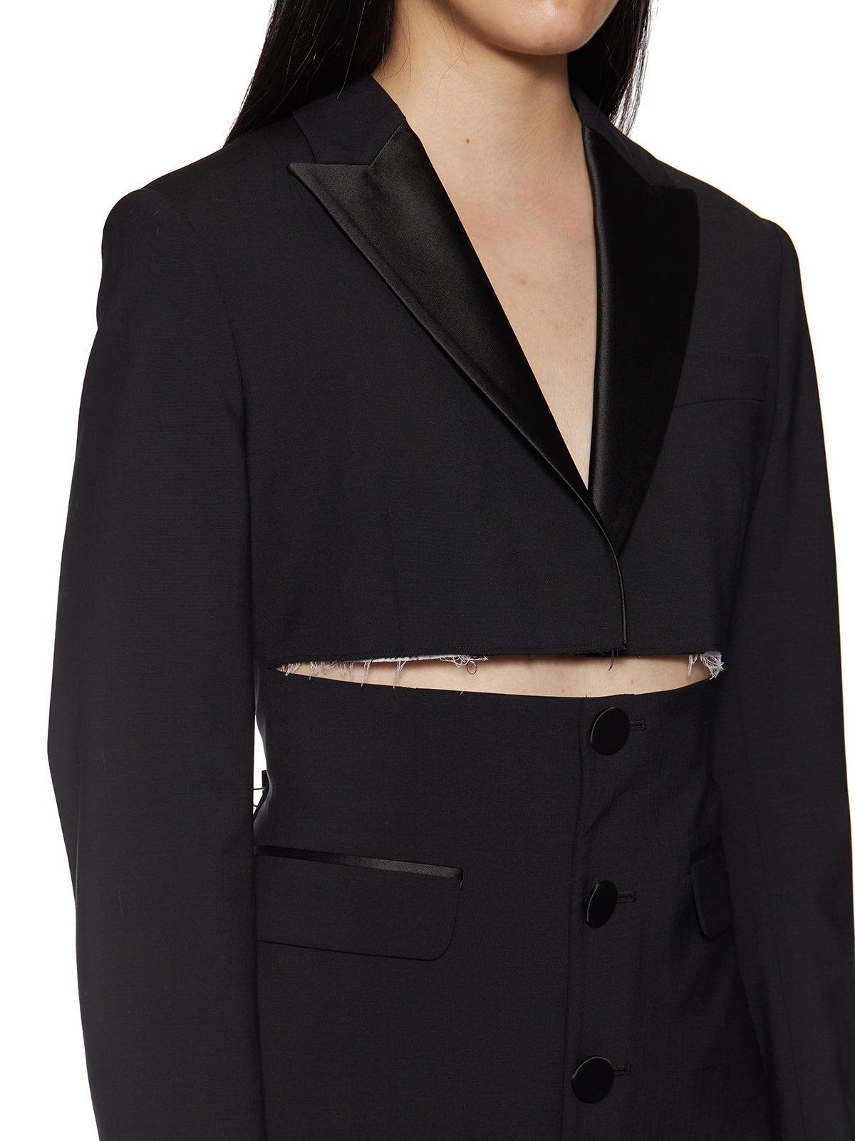 Sleek Black Virgin Wool Dress for Women - FW21