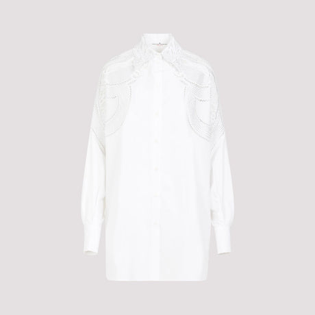 女性用ホワイトコットンシャツ SS24