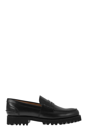 CHURCH'S Rebellious Touch Black Moccasins for Women - Waxed Calfskin Loafers with Hand-Stitched Details