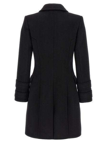 BALMAIN Elegant Double-Breasted Black Wool-Cashmere Jacket