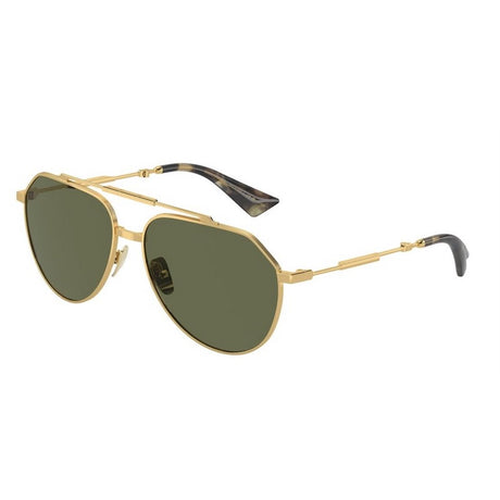 DOLCE & GABBANA Gold Frame Metal Sunglasses with Gray Lenses