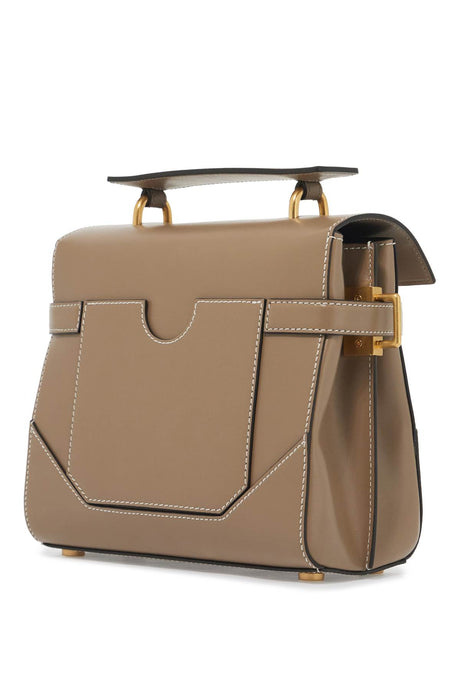 BALMAIN Elegant 23 Mini Calf Leather Handbag with Gold Accents
