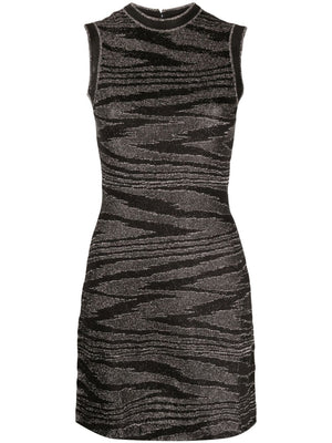Shimmering Zigzag Printed Midi Dress for Women from FW23 Collection