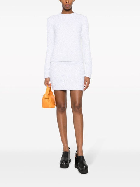 MISSONI White Sequin Chevron-Knit Miniskirt for Women - FW23 Collection