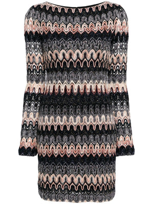 MISSONI Tan Zigzag Pattern Short Dress for Women