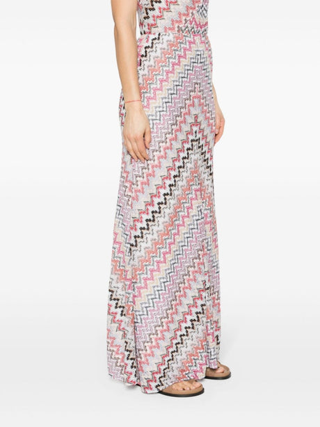 MISSONI 24SS Women's Long Skirt in Pink and White Tones