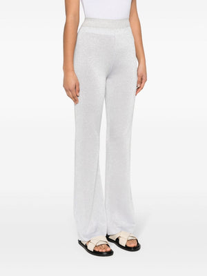 Silver-Tone High-Waisted Flared Trousers for Women by MISSONI