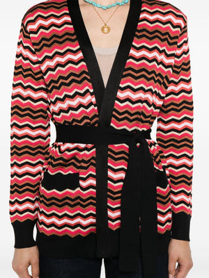 MISSONI Women's Zigzag Pattern Cardigan - Tan