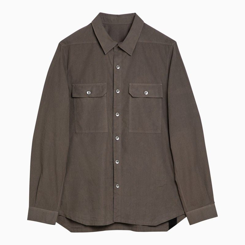 DRKSHDW Men's Pointed Collar Long Sleeve Cotton Shirt in Powder Grey