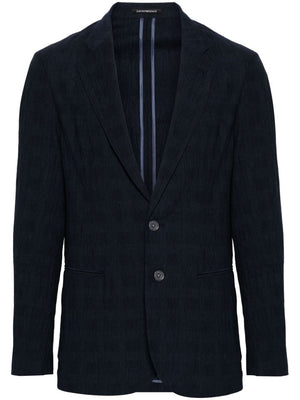 Áo khoác tay dài màu xanh navy kiểu dáng đơn giản cho mùa Xuân/Hè 2024