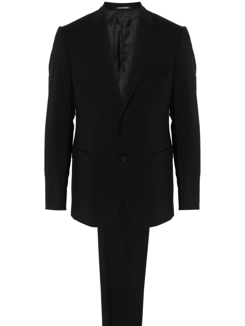 男士黑色羊毛单排扣西装 - SS24 系列