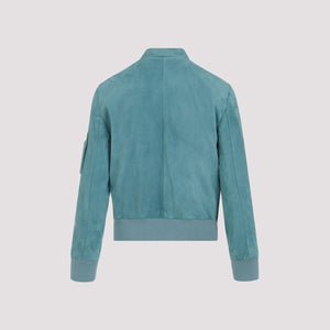 GIORGIO ARMANI Green Leather Jacket for Women - SS24 Collection