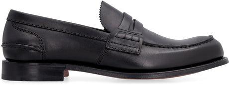 Giày lười da màu đen nam với chi tiết thêu tay - SS23
