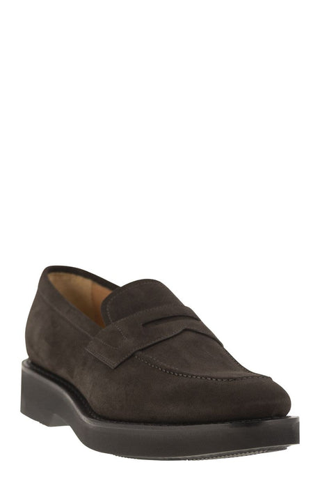 CHURCH'S Suede Calfskin Moccasin Loafers with Lightweight EVA Sole