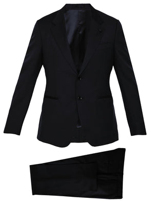 メンズ用100％ウールのブラック2ピーススーツ- SS24コレクション