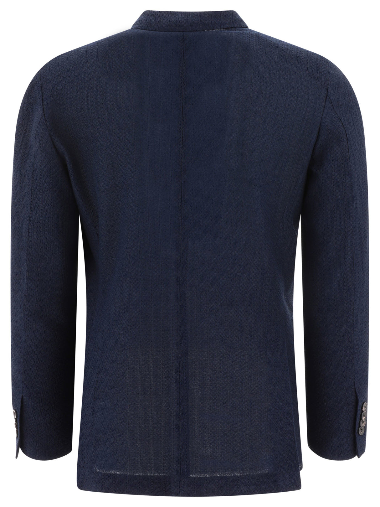 LARDINI Navy Double-Breasted Knit Blazer for Men - SS24 Collection