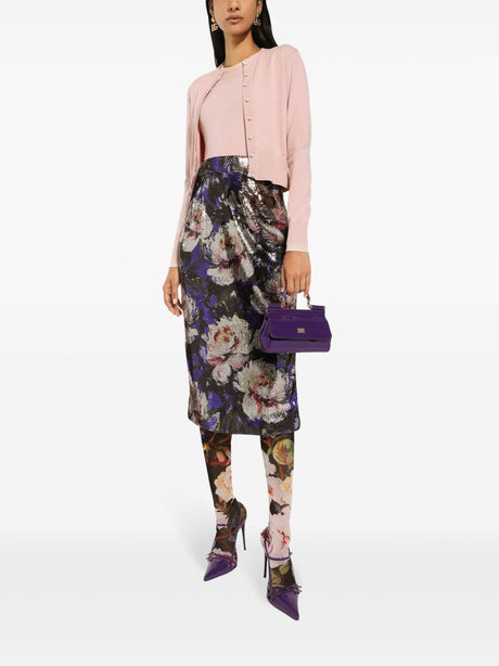 深紫色印花筆裙 - 女裝時裝服飾
