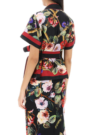DOLCE & GABBANA Luxurious Silk Shirt for Women - Floral Print SS24