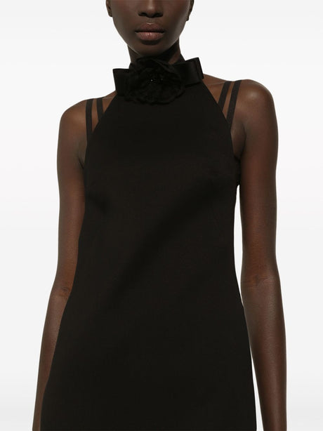 DOLCE & GABBANA Sleek Black Wool Mini Dress for Women