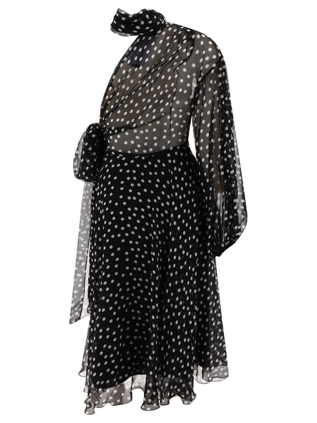 DOLCE & GABBANA Polka Dot Midi Dress for Women - Black