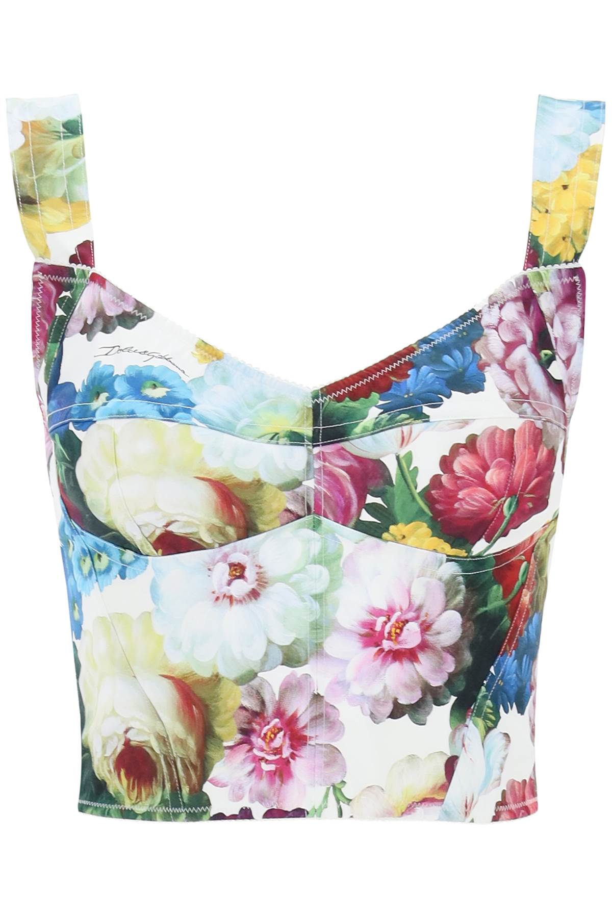 DOLCE & GABBANA Floral Print Corset Top - Multicolour - Women - SS24 - Supplier SKU: F7W98THS5Q2