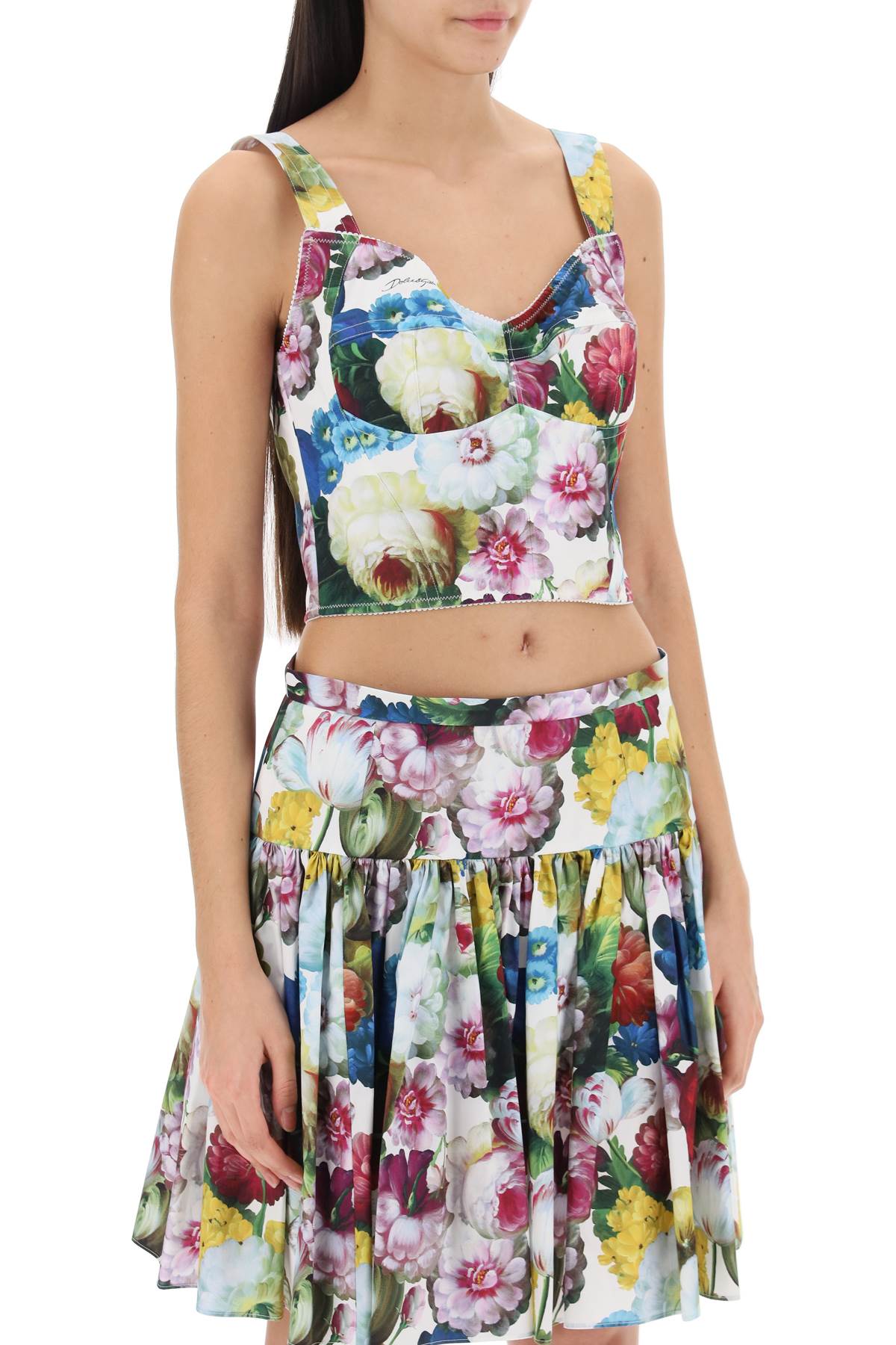 Áo corset hoa văn - bộ sưu tập về bông hoa mùa xuân/hè 2024 - đa màu sắc với chất liệu bố cotton cao cấp