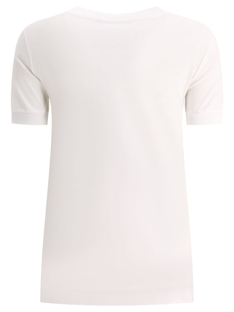 DOLCE & GABBANA FW23 Women's White T-Shirt with DG Logo Tag