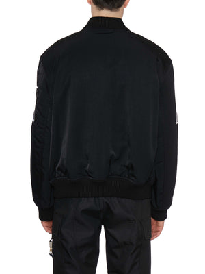 Men's Black Varsity Jacket - SS23 Wool Blend with Logo Patch