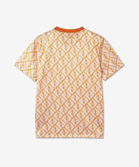 メンズメッシュTシャツ - フューシャとオレンジ