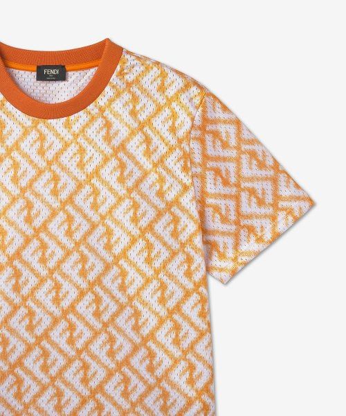 Fendi Men's Mesh T-Shirt - Fuchsia and Orange