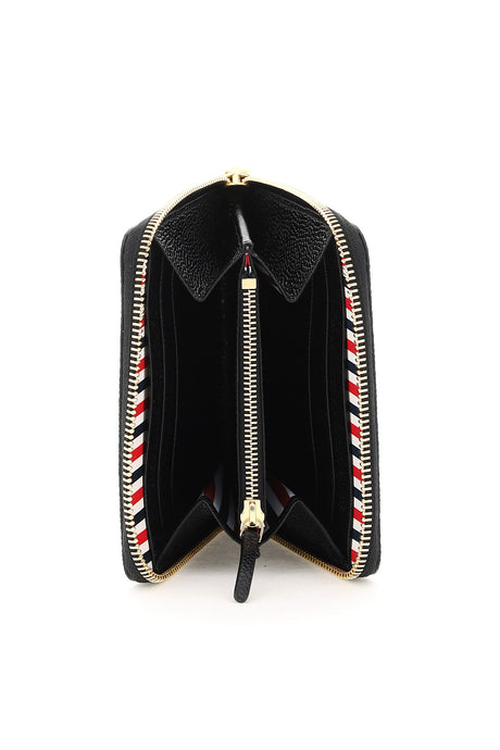 THOM BROWNE Classic Black Zip Around Wallet for Women - FW23 Collection