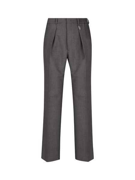 FENDI Luxurious Tailored Wool Trousers for Men in Deep Navy Blue
