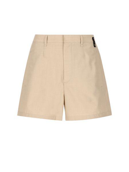 FENDI Men's Tan Wool Bermuda-Shorts for SS24