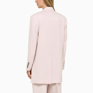 Áo khoác hai hàng cúc màu bột cho phụ nữ - FW23