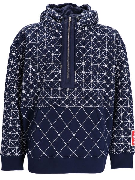 Midnight Blue Cotton Men's Hoodie - SS24 Collection