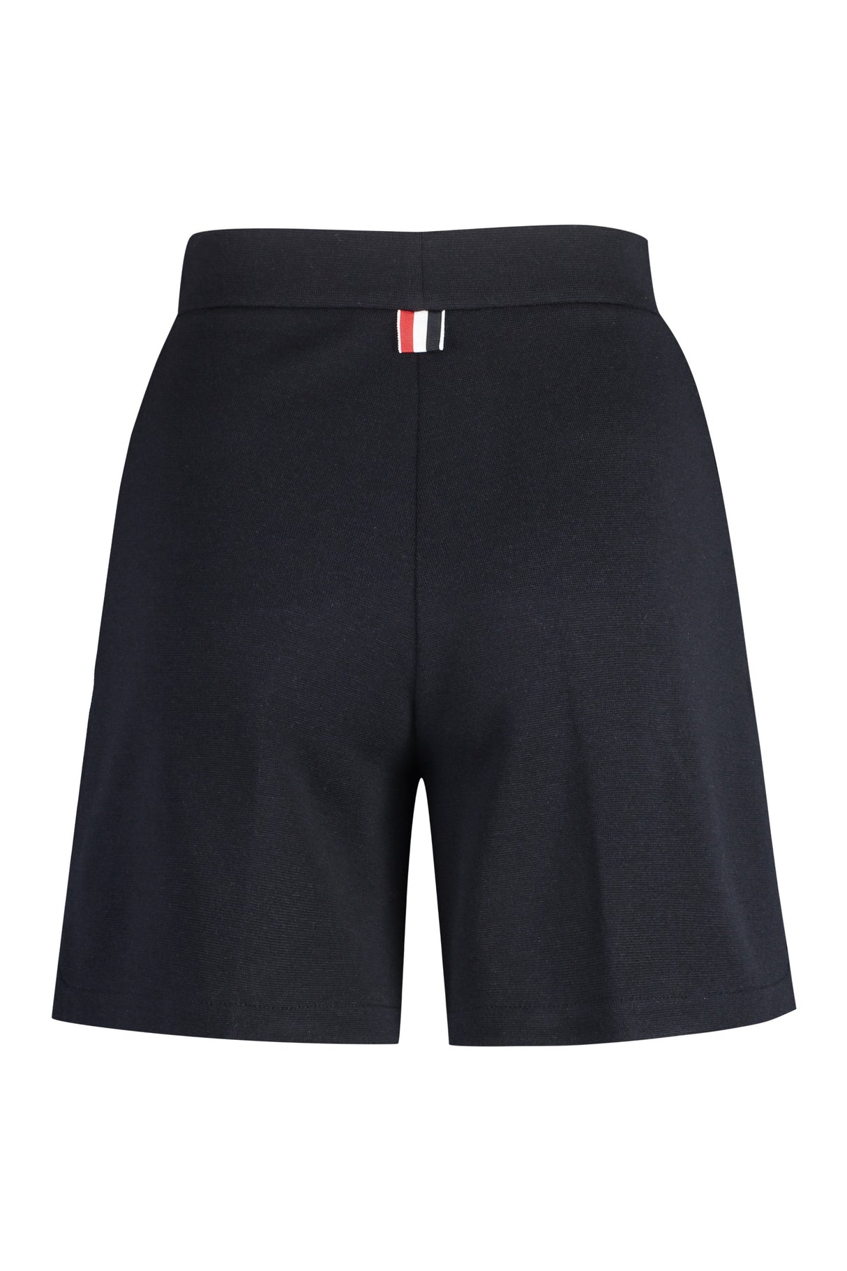THOM BROWNE Navy Tricolor Detail Virgin Wool Shorts for Women – Spring/Summer 2024