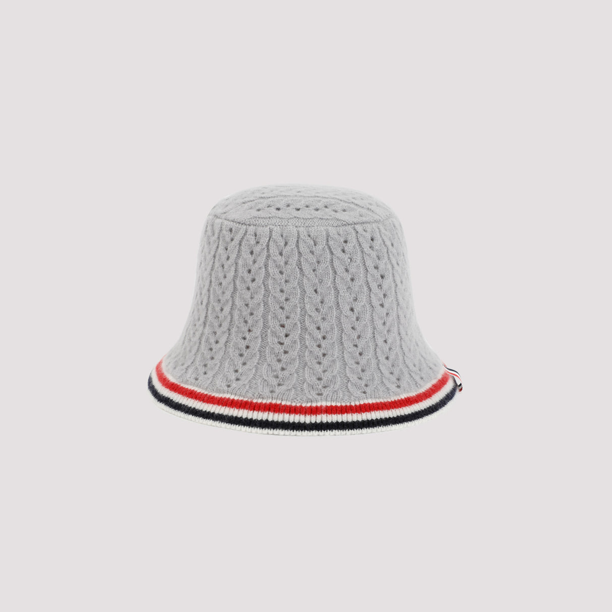 THOM BROWNE Grey Cashmere Blend Hat for Women - FW23 Collection