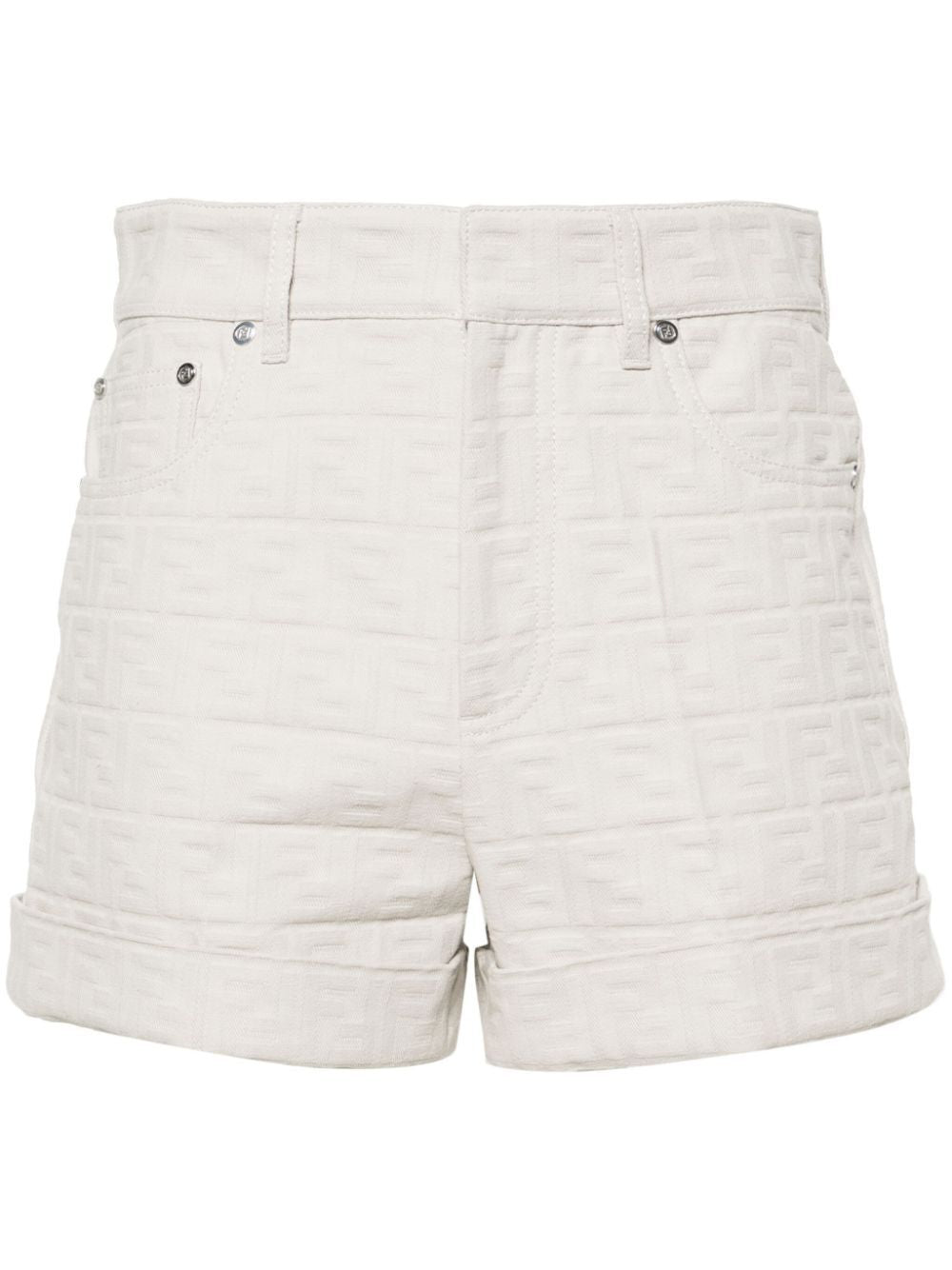Quần shorts đan tơ tằm màu trắng cho phụ nữ - SS24