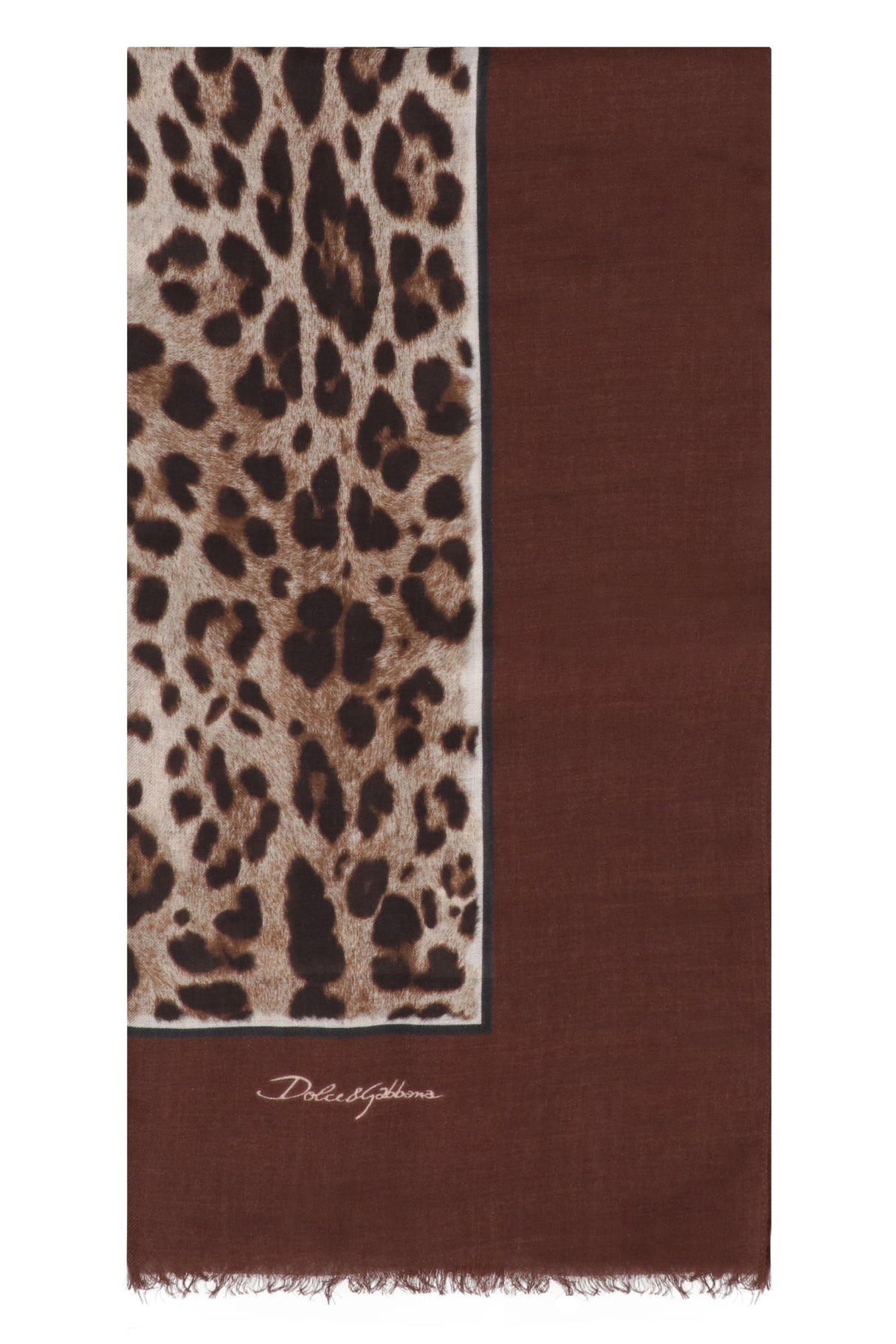 Leopard Print Modal and Cashmere Blend Scarf - Size 135 x 200 CM