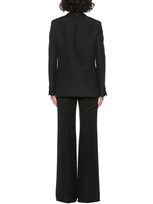女性用黒ウール混合ドレス（SS23向け）