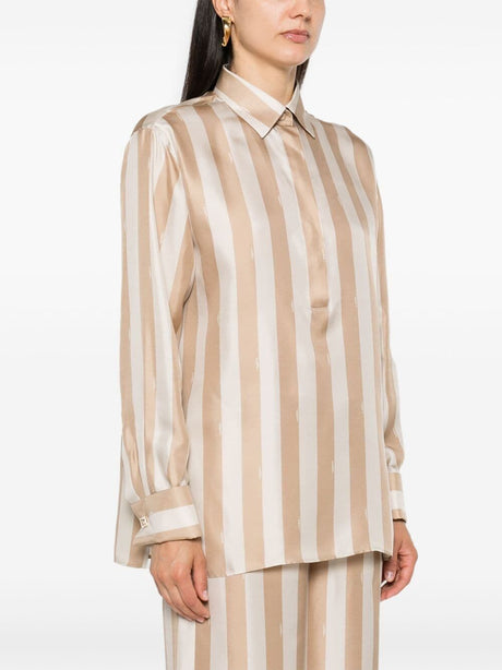 FENDI Elegant Striped Silk Blouse