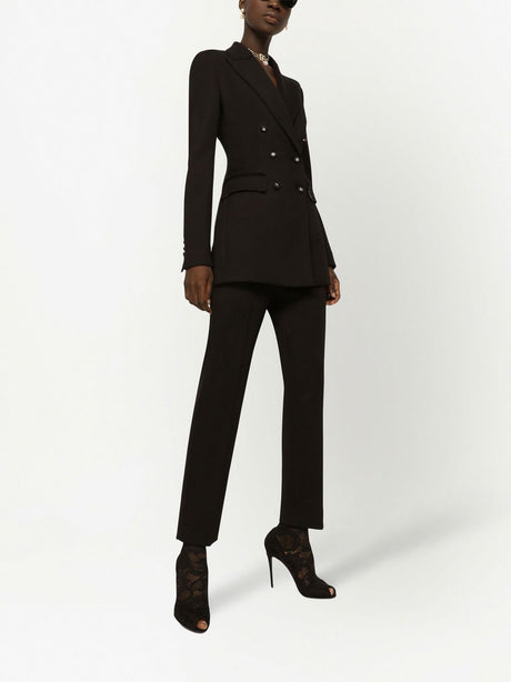 DOLCE & GABBANA Black High-Rise Trousers for Women - SS23 Collection