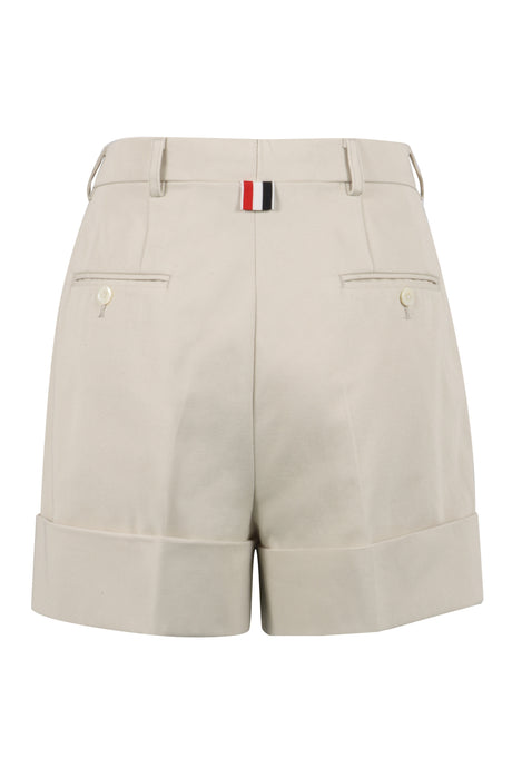 THOM BROWNE Beige Cotton Gabardine Shorts for Women