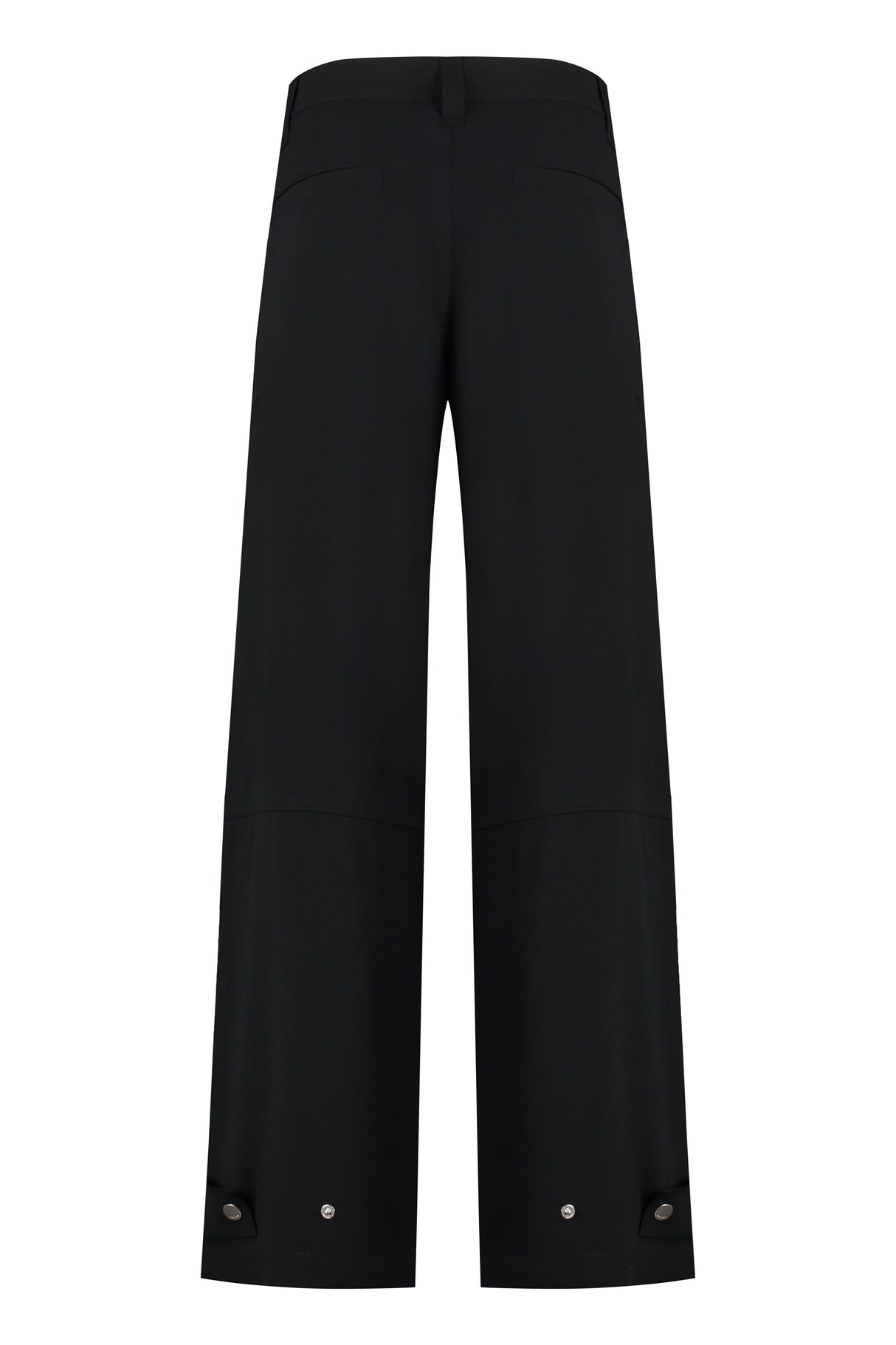 AMI PARIS Black Multi-Pocket Crepe Trousers for Women