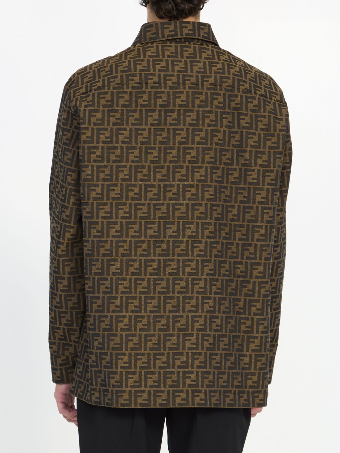 Oversized Brown Shirt for Men from Fashion Brand Fendi